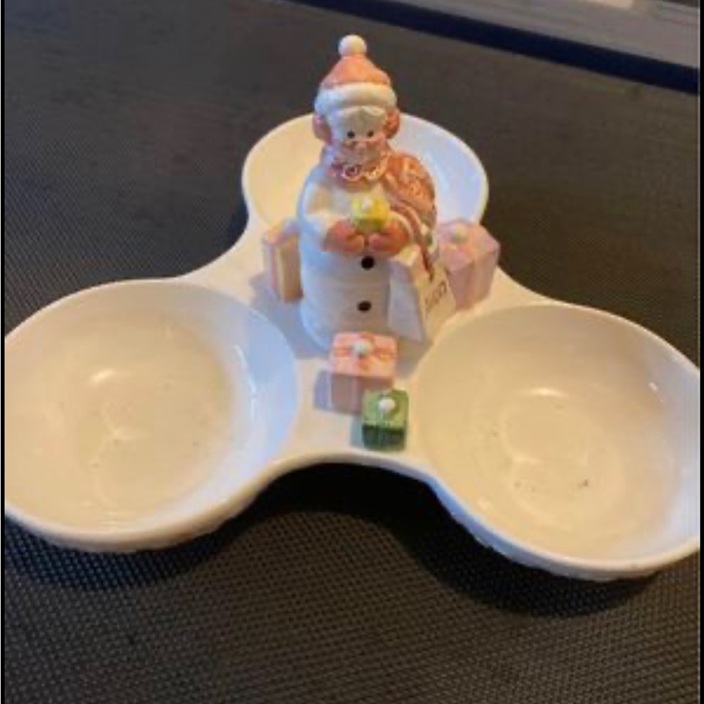 Christmas Candy Dish Bowl Avon Snowlady 2003 President's Club Holiday Collection